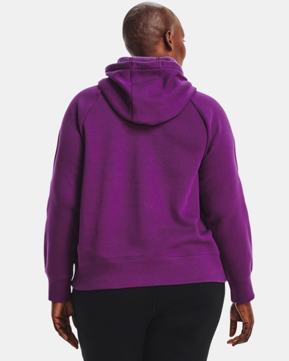 Women's UA Rival Fleece Logo Hoodie, Purple, pdpMainDesktop image number 1